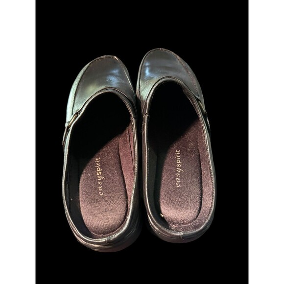 Easy Spirit Woman’s Comfort Esdonnica Black Smooth Leather Mules 7 1/2 M - Picture 3 of 13